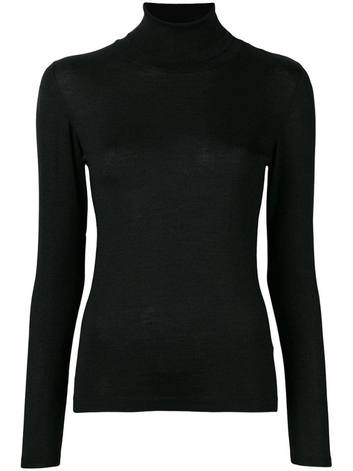 Brunello Cucinelli Cashmere Classic Turtle Neck Sweater - Black