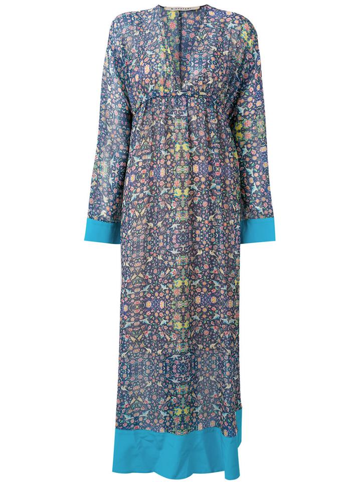 Miahatami - Floral Print Maxi Dress - Women - Polyester - 42, Blue, Polyester
