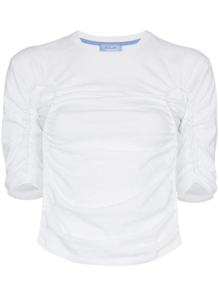 Mugler Ruched Front T-shirt - White