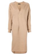 Bassike Oversized Long-sleeve Dress - Brown
