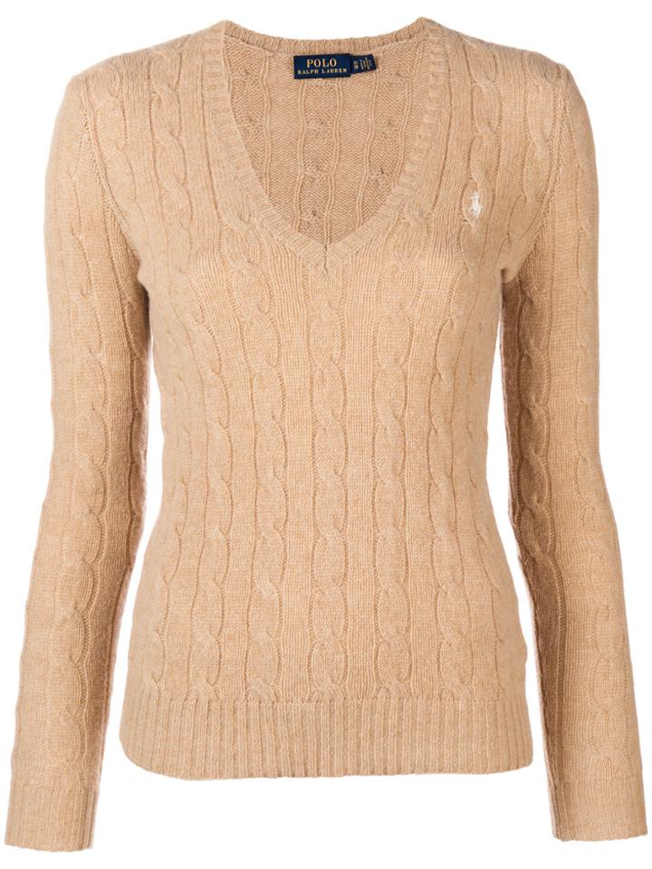 Polo Ralph Lauren Logo Cable-knit Sweater - Nude & Neutrals