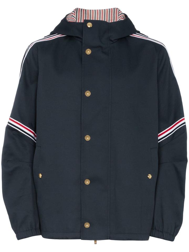Thom Browne Tb Elstic Strp Os Mac Jkt Nvy - Blue