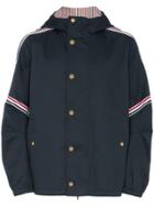 Thom Browne Tb Elstic Strp Os Mac Jkt Nvy - Blue