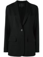 Alexander Wang One Button Blazer, Women's, Size: 6, Black, Spandex/elastane/virgin Wool