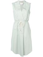 Semicouture Belted Sleeveless Dress - Grey