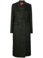 Strateas Carlucci Double-breasted Mid-lenght Coat - Black
