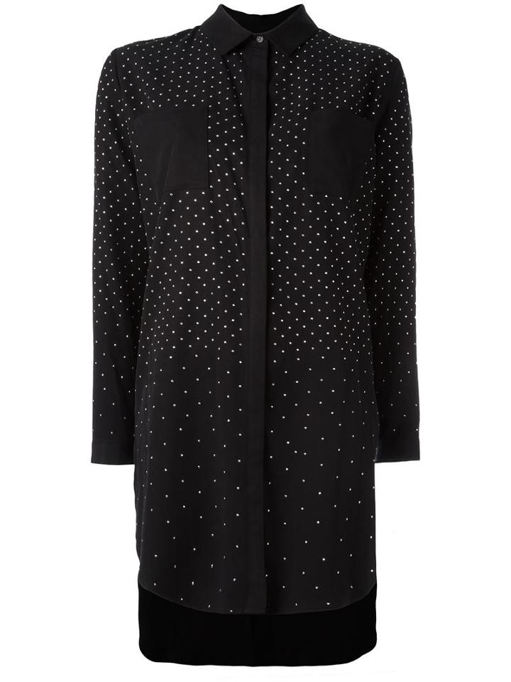 Twin-set Polka Dot Oversized Shirt, Women's, Size: Xxs, Black, Lyocell