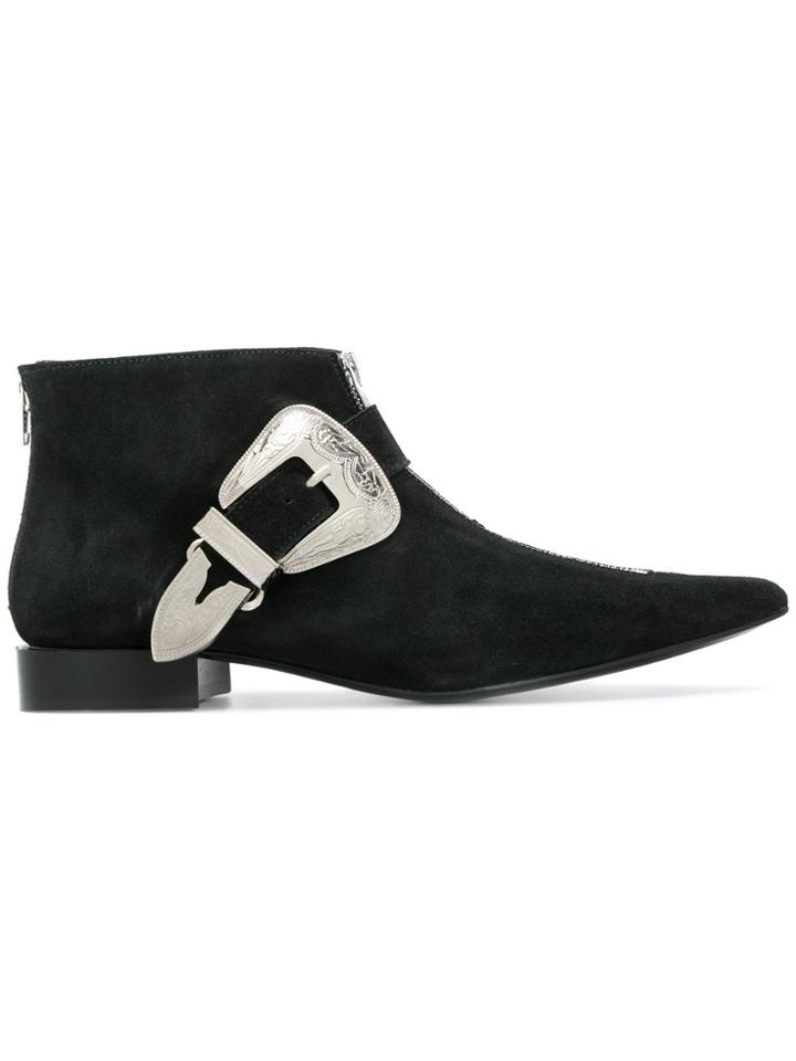 Toga Pulla Pointed Buckle Strap Boots - Green