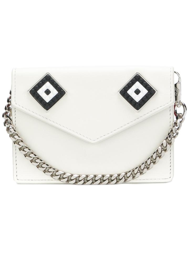 Les Petits Joueurs Flap Chain Mask Cardholder - White