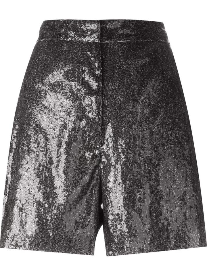 Mm6 Maison Margiela Sequin Shorts, Women's, Size: 40, Grey, Polyester/viscose