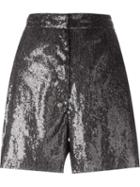 Mm6 Maison Margiela Sequin Shorts, Women's, Size: 40, Grey, Polyester/viscose