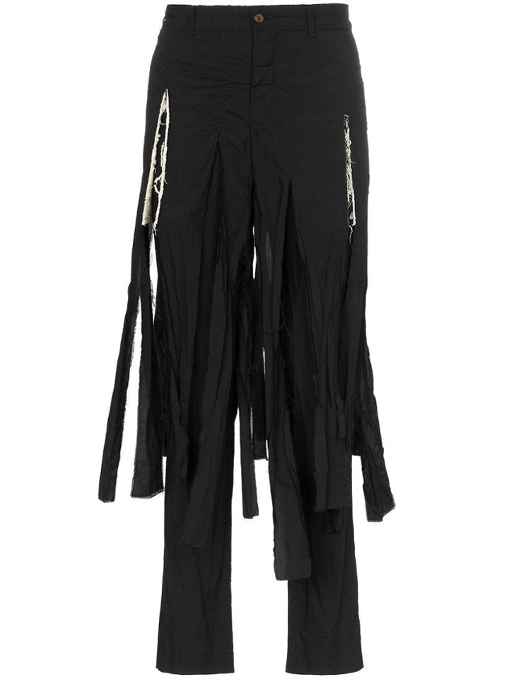 Comme Des Garçons Homme Plus Torn Strips Straight-leg Trousers - Black