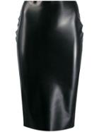 Nº21 Rubberised High-waist Skirt - Black