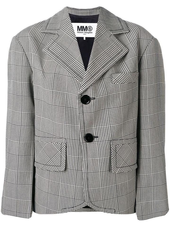 Mm6 Maison Margiela Classic Check Blazer - Black