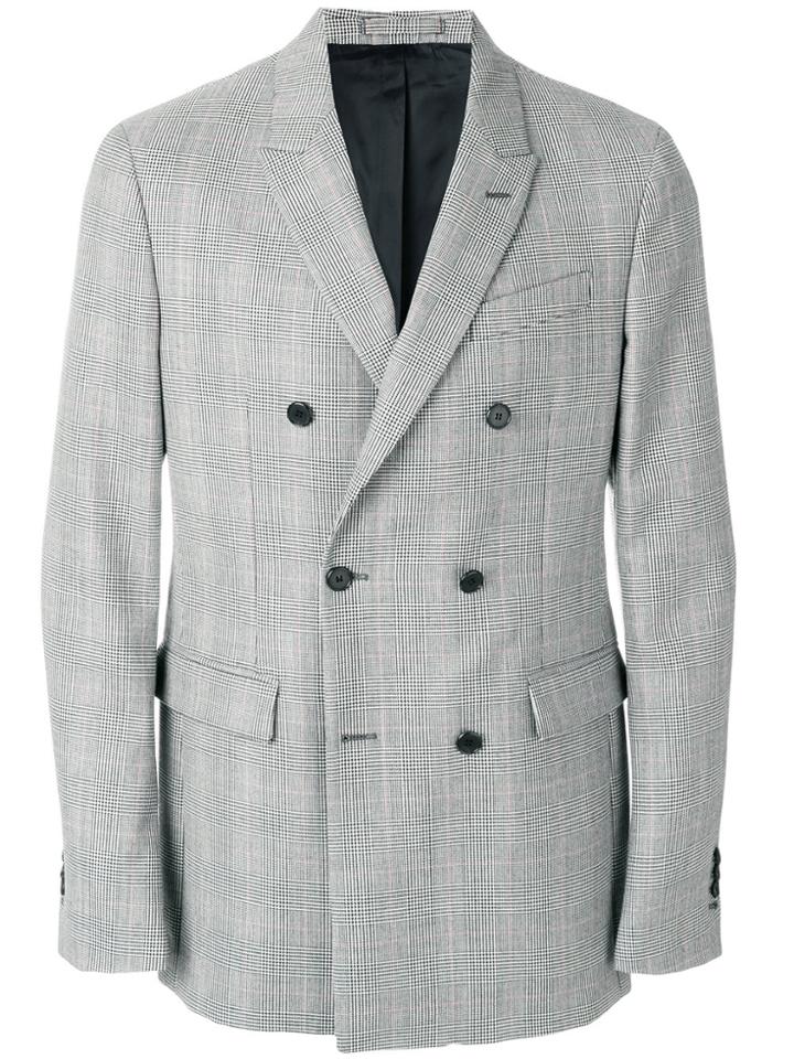 Calvin Klein Double-breasted Fitted Blazer - Black