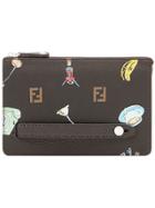 Fendi Monogram Printed Clutch - Brown