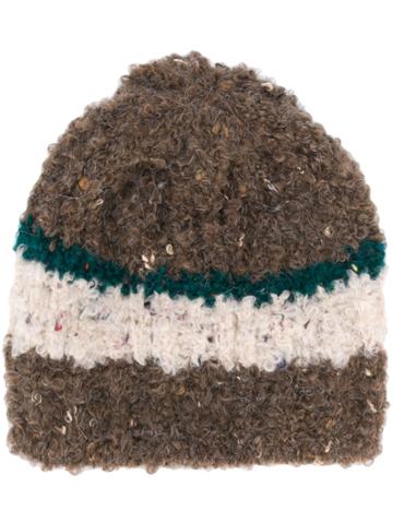 Super Duper Hats Colour-block Beanie Hat - Brown