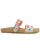 Prada Embroidered Foot Bed Sandals - Multicolour
