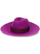Borsalino Ribbon-detail Fedora Hat - Purple