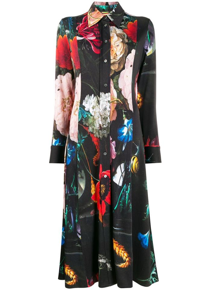 Paul Smith Floral Print Shirt Dress - Black