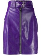 Msgm High-waist Belted Mini Skirt - Purple