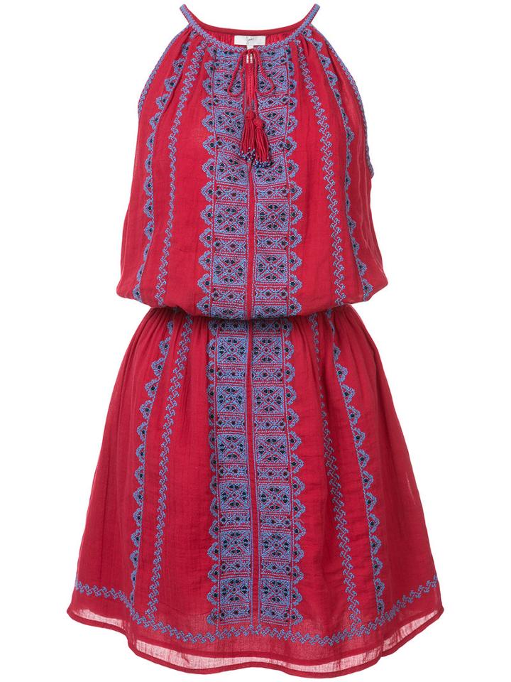 Joie - Patterned Mini Dress - Women - Cotton - L, Red, Cotton