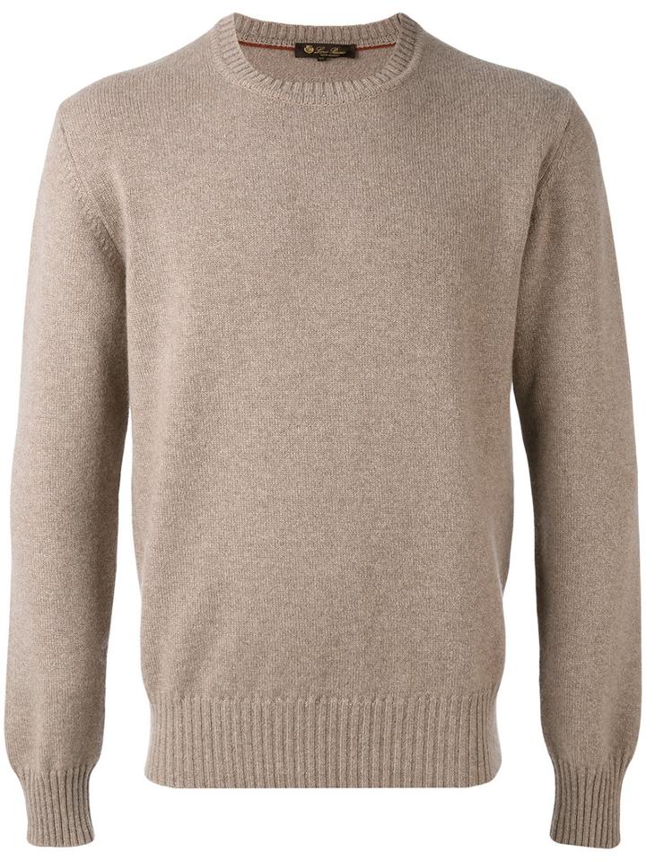 Loro Piana - Crew Neck Jumper - Men - Goat Skin/cashmere/virgin Wool - 48, Nude/neutrals, Goat Skin/cashmere/virgin Wool
