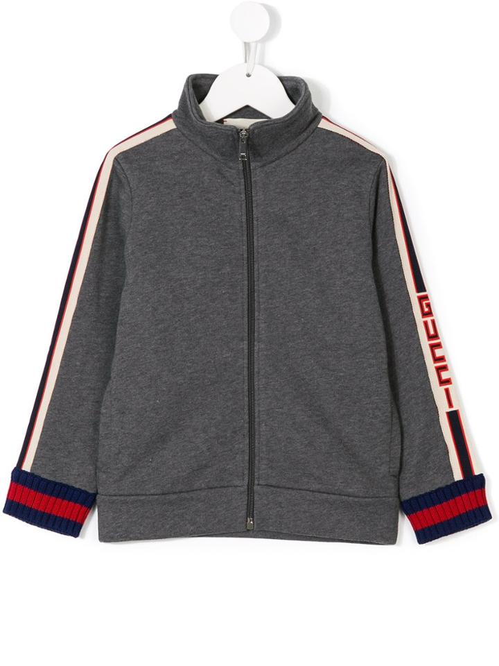 Gucci Kids Logo Stripe Sweatshirt - Grey