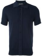 Neil Barrett Button Shoulder Polo Shirt, Men's, Size: Xs, Blue, Nylon/viscose