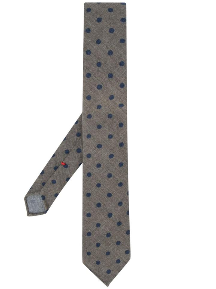 Dell'oglio Polka Dot Print Tie - Green