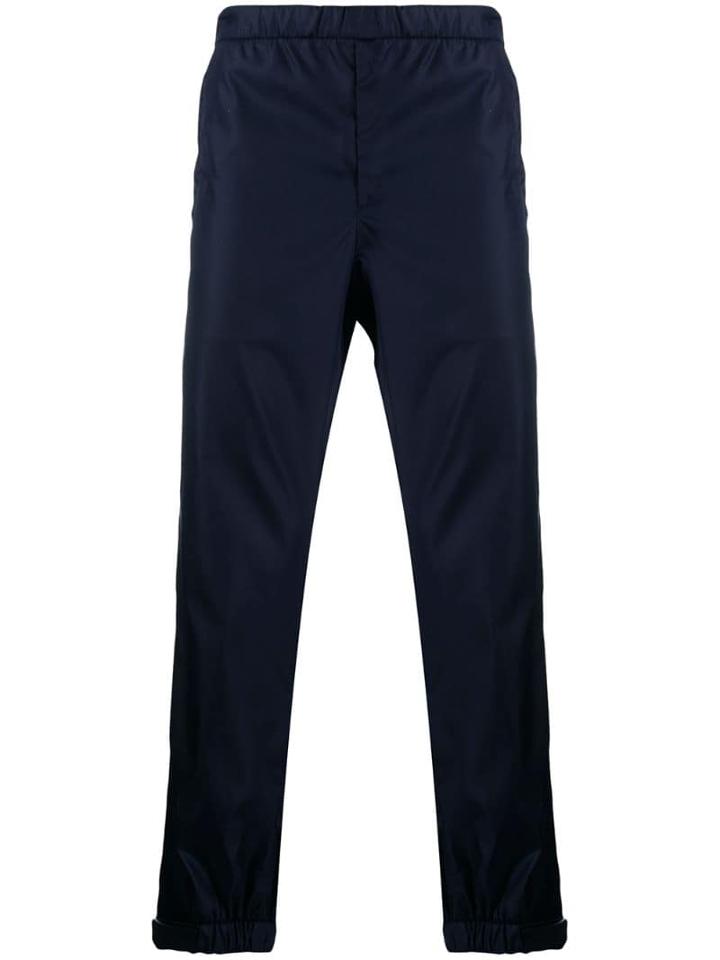 Prada Touch-strap Ankle Cropped Trousers - Blue