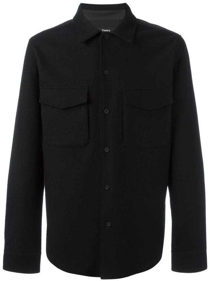Theory 'mory' Shirt, Men's, Size: Large, Black, Polyester/wool/nylon/spandex/elastane