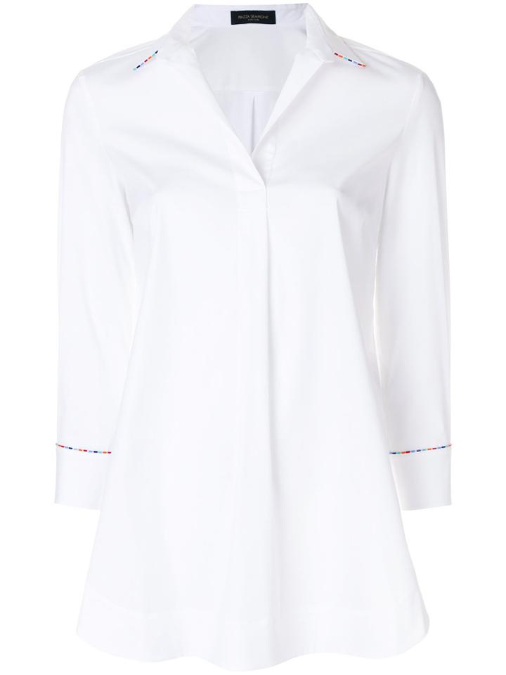 Piazza Sempione Casual V-neck Shirt - White