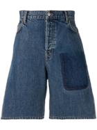 Jw Anderson Mid Blue Shaded Pocket Detail Denim Shorts