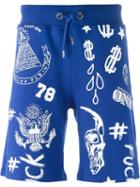 Philipp Plein Good Summer Shorts, Men's, Size: M, Blue, Cotton