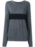 Y's Lace Insert Sweathshirt - Grey