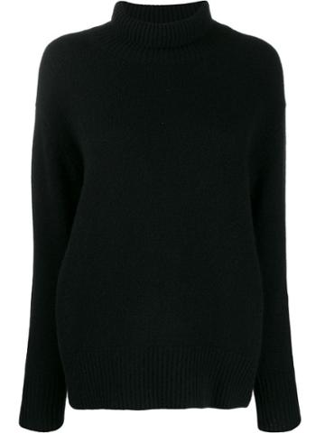 Allude Cashmere Turtleneck Sweater - Black