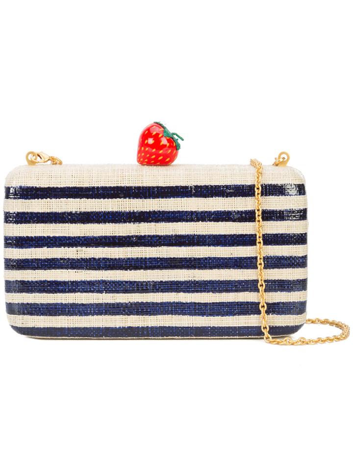 Kayu Striped Strawberry Clutch Bag - Blue