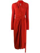 Rick Owens Asymmetric Wrap Dress - Red