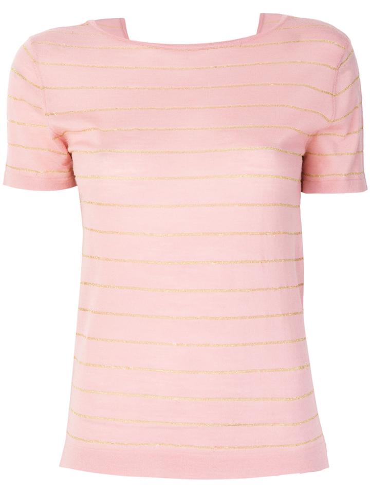 Cashmere In Love Carly Lurex Stripe Sweater - Pink & Purple