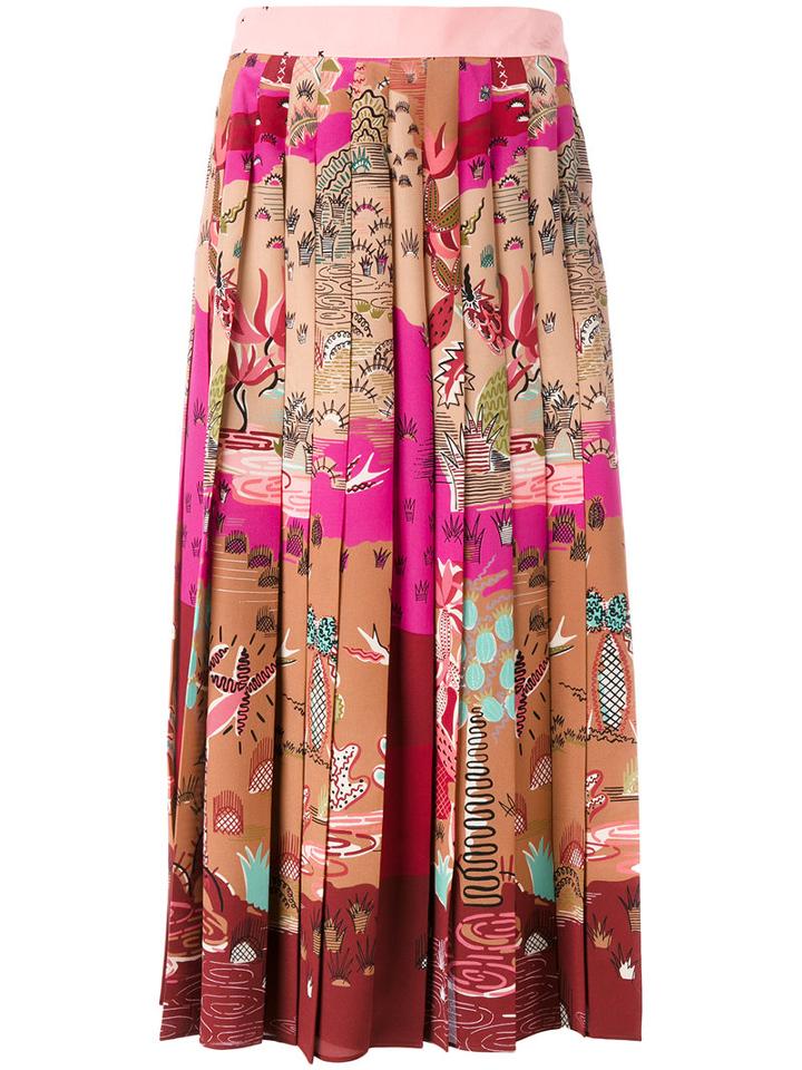 Valentino Printed Midi Skirt, Women's, Size: 42, Silk