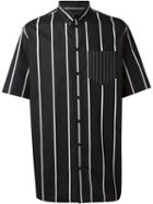 Givenchy Boxy Striped Shirt, Men's, Size: 42, Black, Cotton