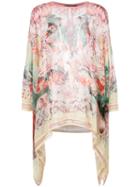 Roberto Cavalli Floral Print Blouse, Women's, Size: 46, Silk/polyamide/viscose