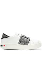 Love Moschino Logo Studded Band Sneakers - White