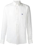 Etro Logo Embroidered Shirt, Men's, Size: Xxl, White, Linen/flax