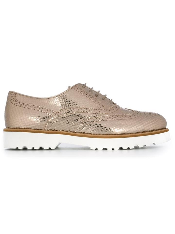 Hogan Metallic (grey) Brogues, Women's, Size: 36, Leather/rubber