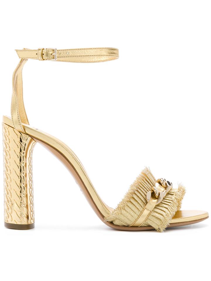 Casadei Evening Chain Trim Sandals - Metallic