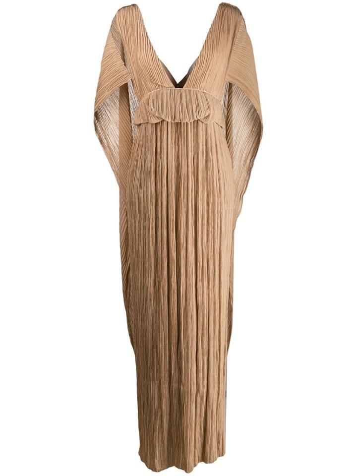 Chloé Pleated Cape Gown - Brown