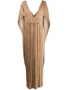 Chloé Pleated Cape Gown - Brown