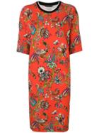 Etro Floral Printed T-shirt Dress - Red